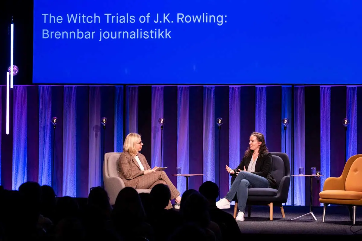 On-stage conversation about «The Witch Trials of J.K. Rowling» at Nordiske Mediedager