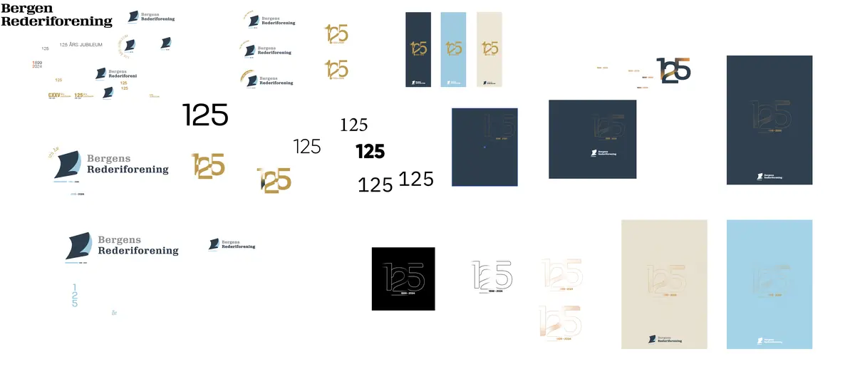Overview of the visual identity for the Bergen Shipowners' Association 125th anniversary
